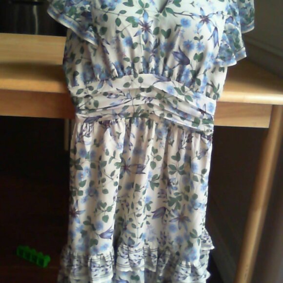 Max Studio polyester chiffon knee-length short sleeve dress. - Picture 2 of 5